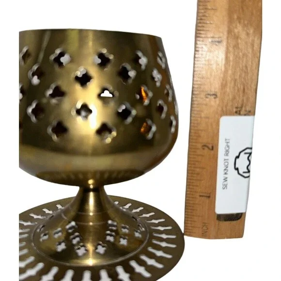 Vintage Brass Moroccan Style Candle Holder - Picture 7 of 7